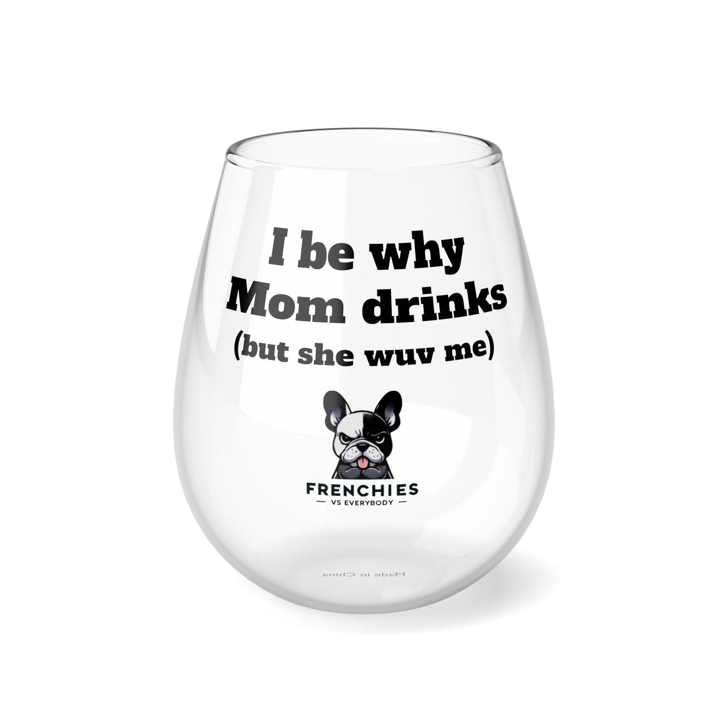 Wine Glass French Bulldog Funny