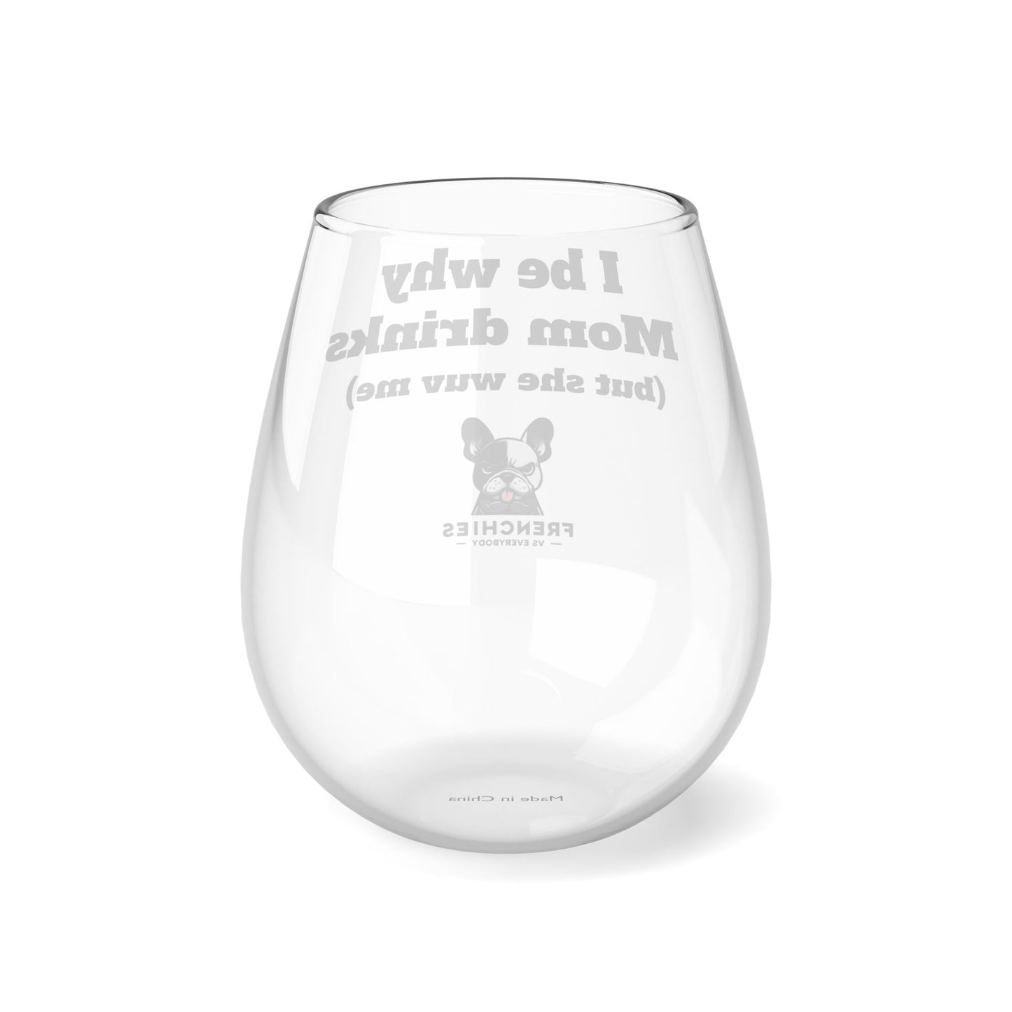 Wine Glass French Bulldog Funny