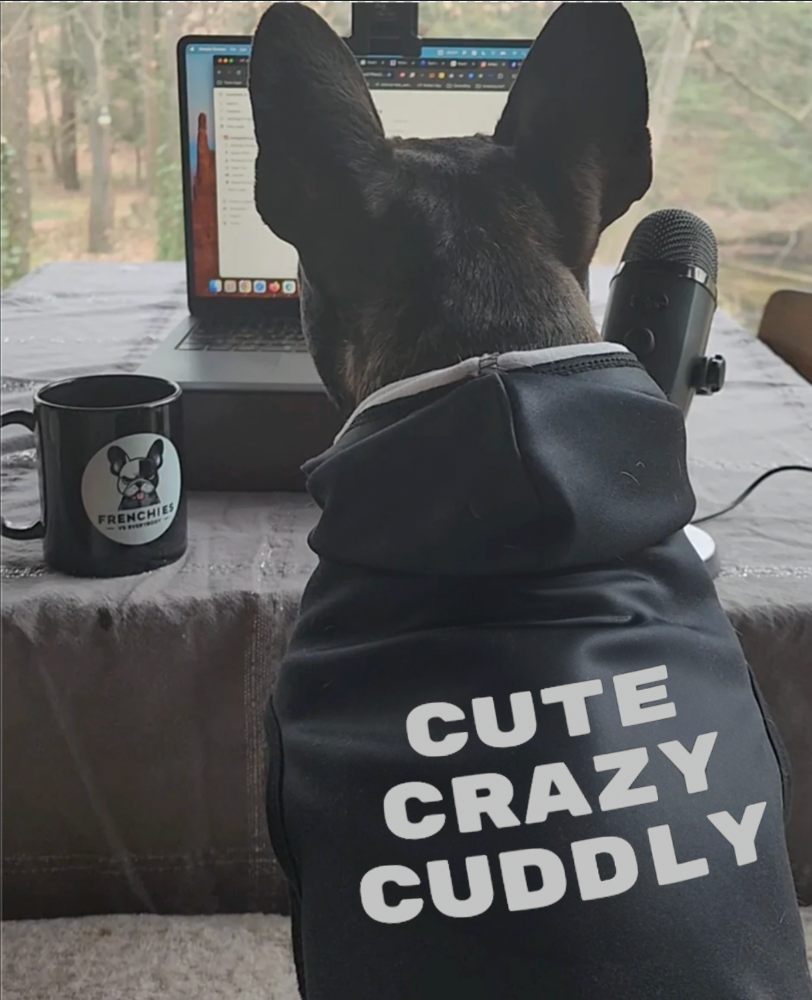 Cute, Crazy, Cuddly:  Frenchie Hoodie